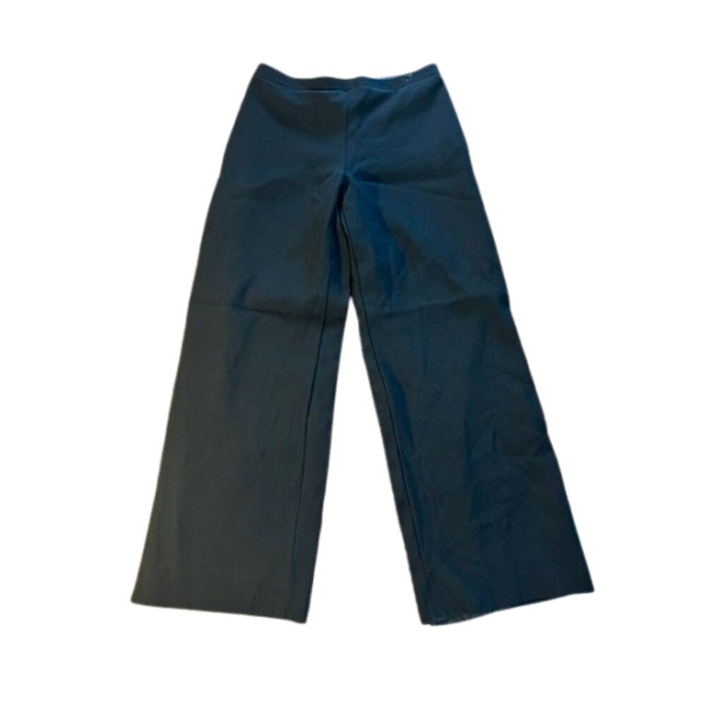 Chanel Vintage 2003 03A Black Wide Leg Trousers Pants CC Logo 40 US 8